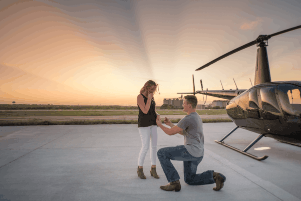 Engagement at Sunset by Helicopter