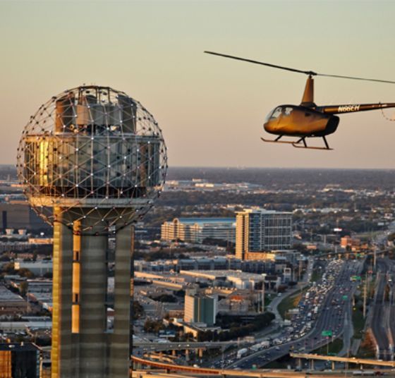 Helicopter at Reunion Tower Dallas Tour